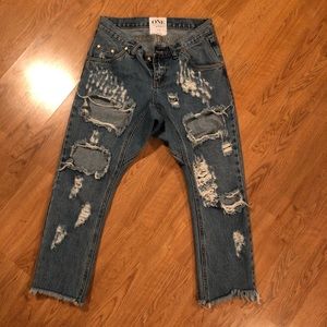 One Teaspoon Lonely Boy boyfriend ripped jeans 24